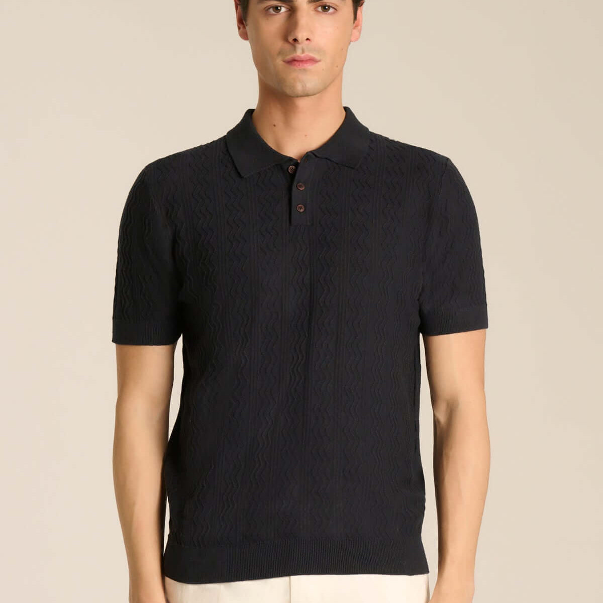 Polo con ricamo blu