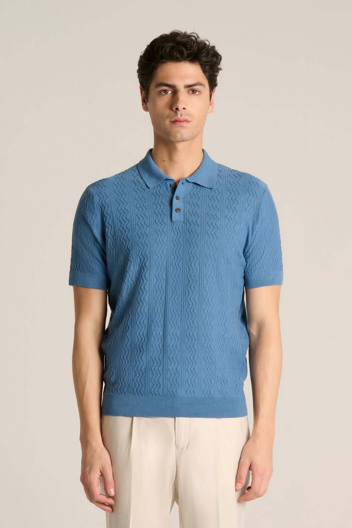 Polo con ricamo  blu royal